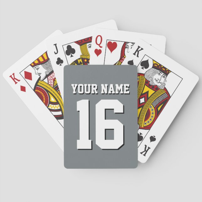 Charcoal Gray Sports Jersey Team Jersey Spielkarten (Rückseite)