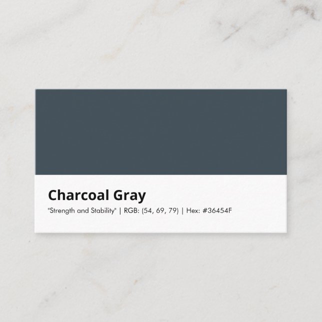 Charcoal Gray | "Stärke und Stabilität" Visitenkarte (Vorderseite)
