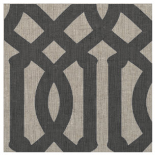 Charcoal Gray Trellis Große Skala Stoff