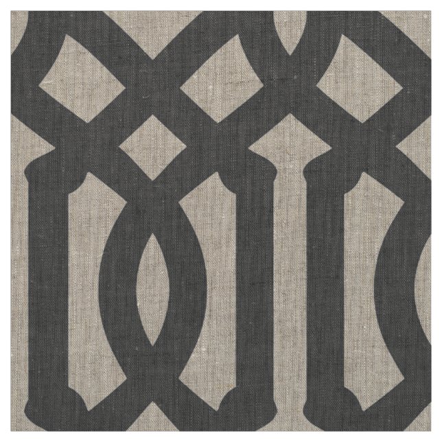 Charcoal Gray Trellis Große Skala Stoff (Muster)