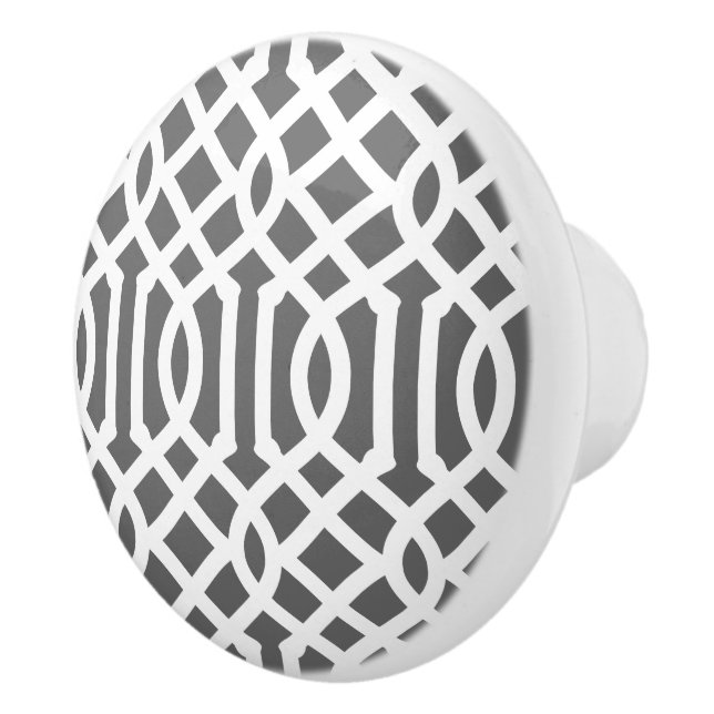 Charcoal Gray Trellis Keramikknauf (Rechts)