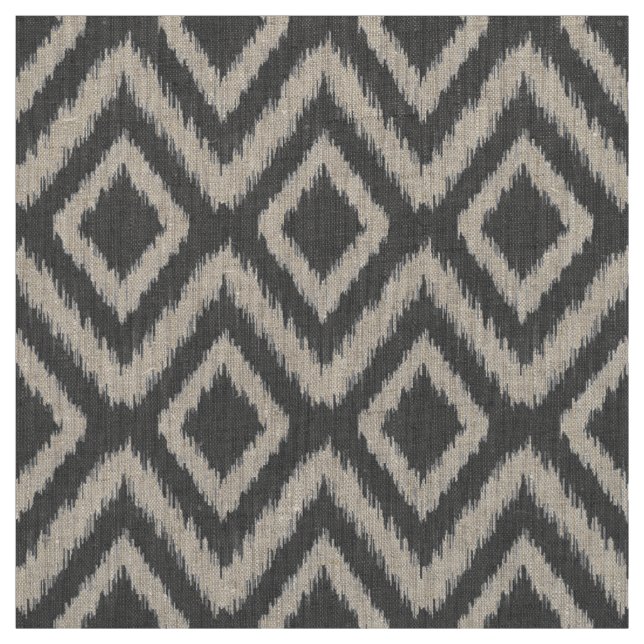 Charcoal Gray Tribal Ikat Zickzack Stoff (Muster)
