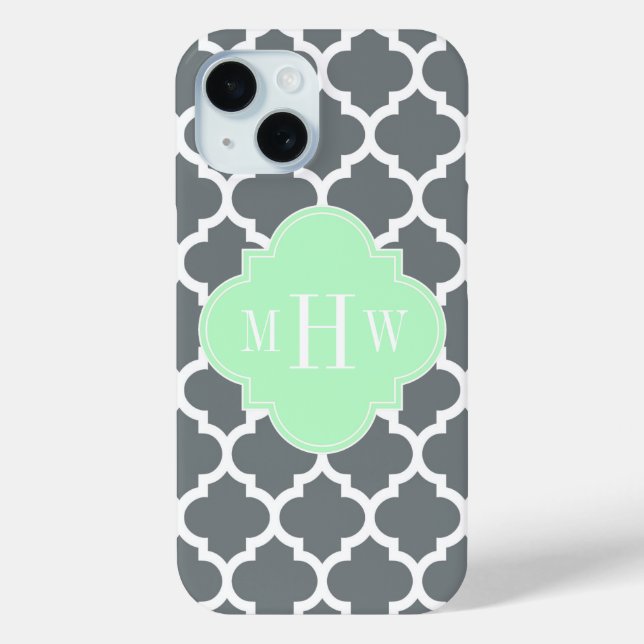 Charcoal Gray White marokkanisch #5 Minze Name Mon Case-Mate iPhone Hülle (Rückseite)