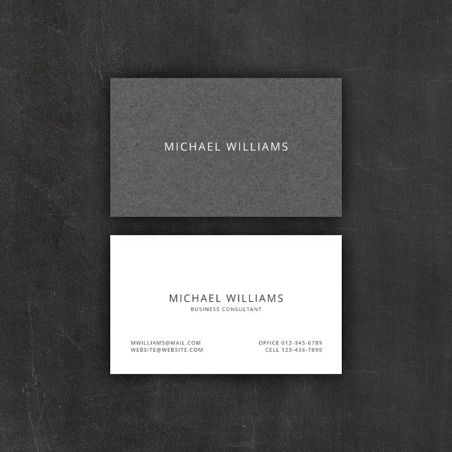 Charcoal Gray Wool Masculine Business Cards Visitenkarte (Von Creator hochgeladen)