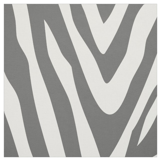 Charcoal Gray Zebra Print Large Scale Stoff (Muster)