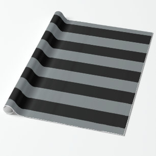 Charcoal Grey Black XL Stripes Muster V Geschenkpapier