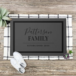 Charcoal Grey Family Monogram Doormat Fußmatte
