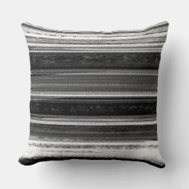 Charcoal Grey Textured Abstract Stripe Pattern Kissen