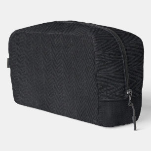 CHARCOAL HERRINGBONE WASCHBEUTEL