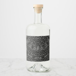 Charcoal Mandala Alkoholflaschenetikett