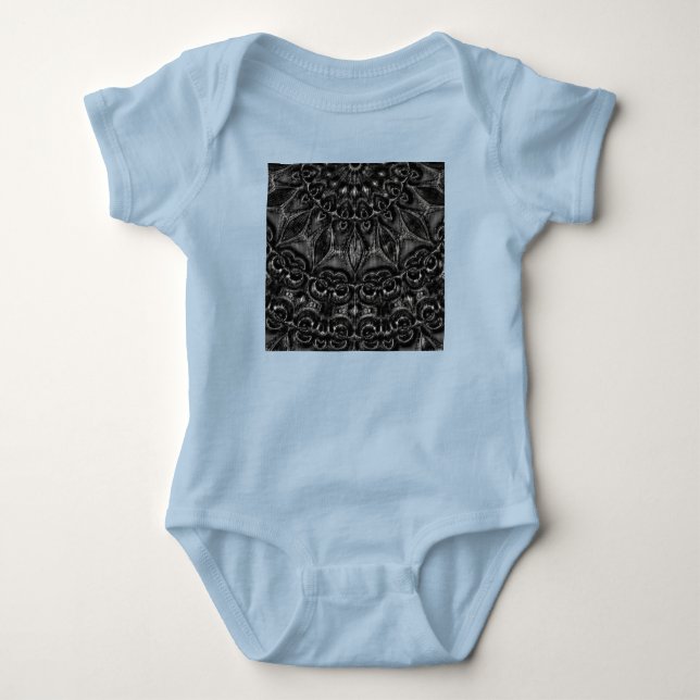 Charcoal Mandala Baby Bodysuit Strampler (Vorderseite)