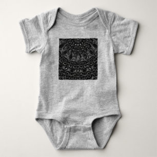 Charcoal Mandala Baby Bodysuit Strampler