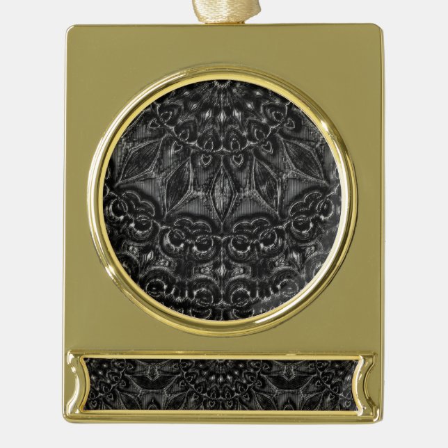 Charcoal Mandala Banner-Ornament Gold (Vorderseite)