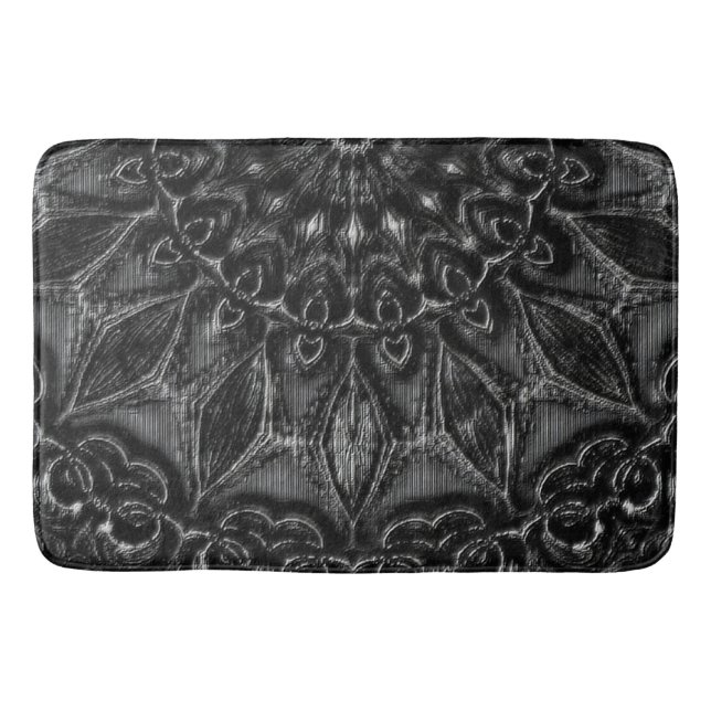 Charcoal Mandala Bath Mat Badematte (Vorderseite)