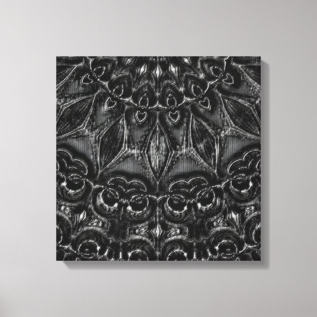 Charcoal Mandala Canvas Print Leinwanddruck (Vorderseite)