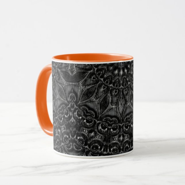 Charcoal Mandala Coffee Tasse (Vorderseite Links)