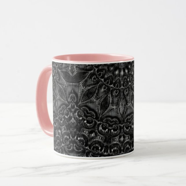 Charcoal Mandala Coffee Tasse (Vorderseite Links)