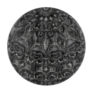 Charcoal Mandala Cutting Board Schneidebrett