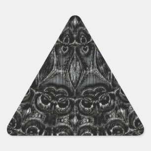 Charcoal Mandala Dreieckiger Aufkleber