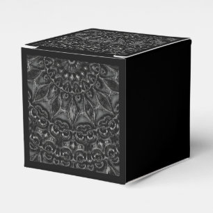 Charcoal Mandala Favor Box Geschenkschachtel