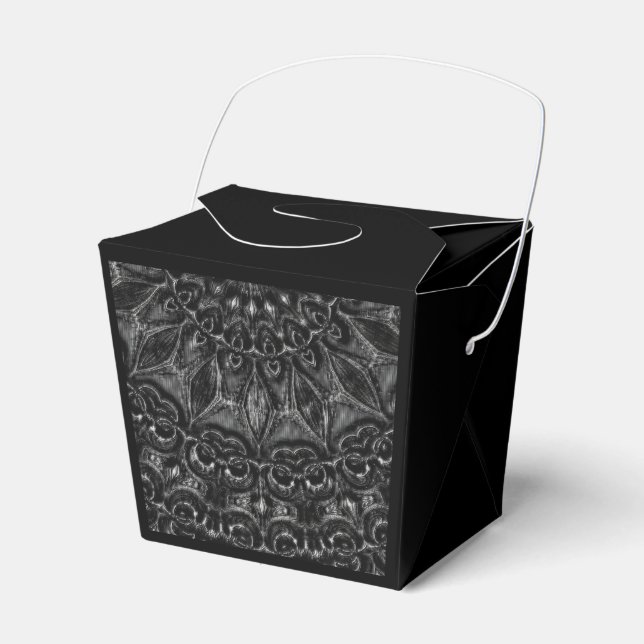 Charcoal Mandala Favor Box Geschenkschachtel (Vorderseite)