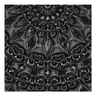 Charcoal Mandala Foto Print