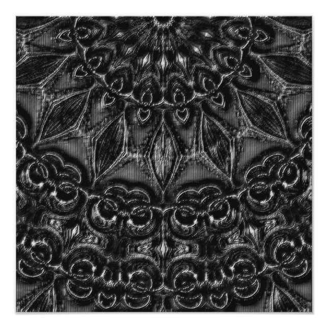 Charcoal Mandala Foto Print (Vorne)