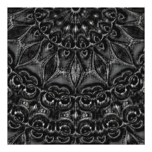 Charcoal Mandala Foto Print (Vorne)