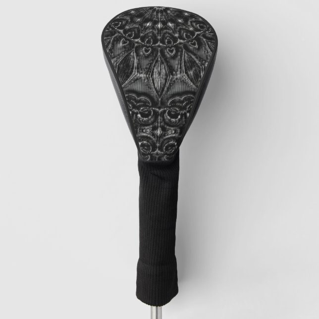 Charcoal Mandala Golf Headcover (Vorderseite)