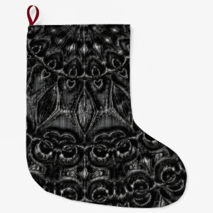 Charcoal Mandala Großer Weihnachtsstrumpf