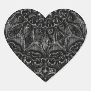 Charcoal Mandala Herz-Aufkleber
