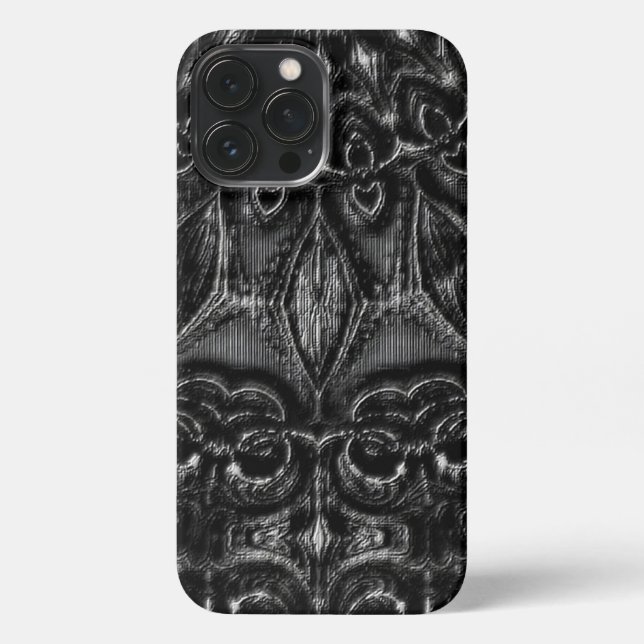 Charcoal Mandala iPhone 13 Pro Max Hülle (Rückseite)