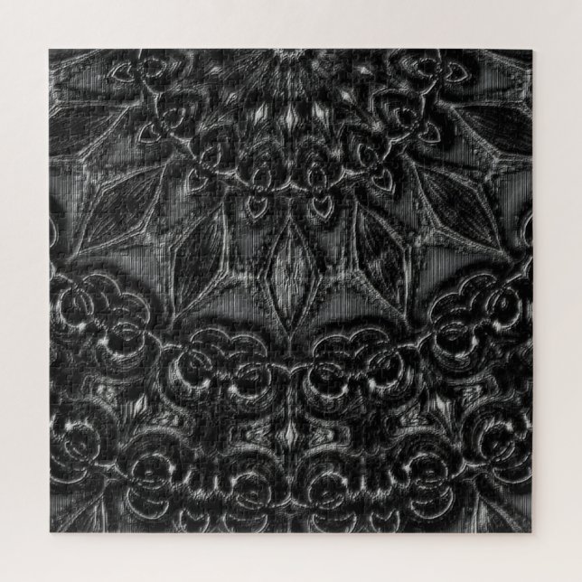 Charcoal Mandala Jigsaw Puzzle (Vertikal)