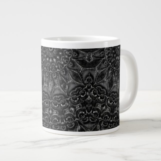 Charcoal Mandala Jumbo-Tasse (Vorderseite Rechts)