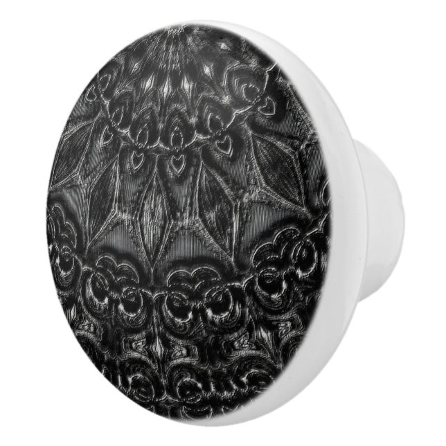 Charcoal Mandala Keramikknauf (Rechts)