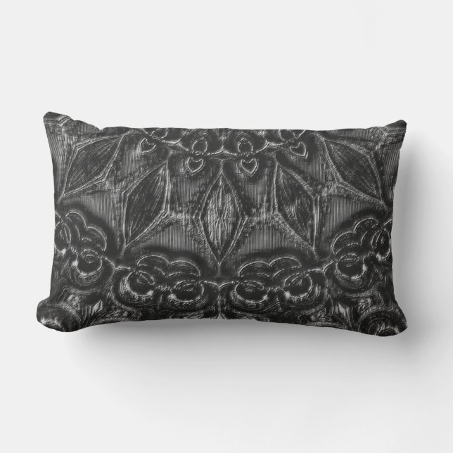 Charcoal Mandala Kissen Für Draußen (Vorderseite)