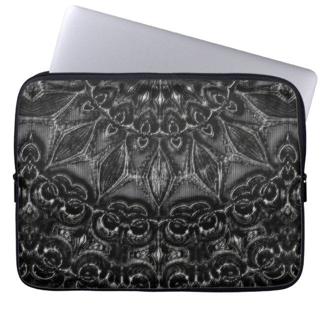 Charcoal Mandala Laptopschutzhülle (Vorderseite)