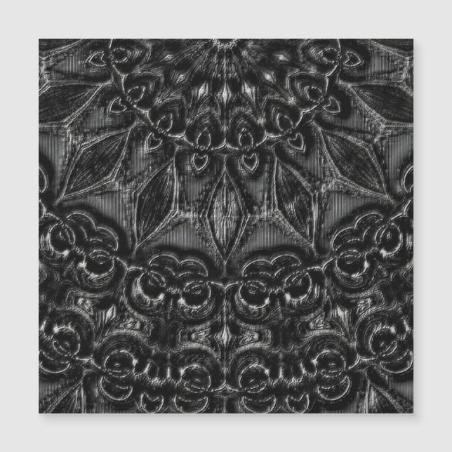 Charcoal Mandala Magnetkarte (Vorderseite)