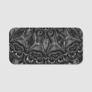 Charcoal Mandala Name Tag Namensschild