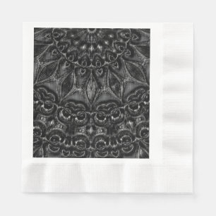 Charcoal Mandala Napkins Serviette