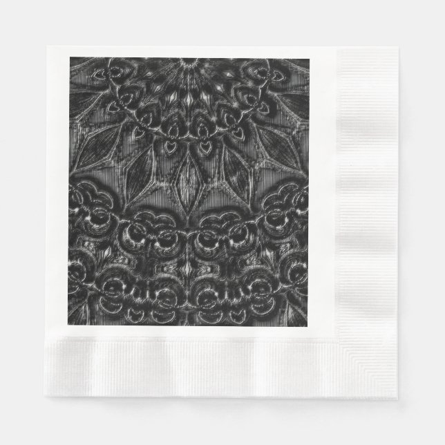 Charcoal Mandala Napkins Serviette (Vorderseite)