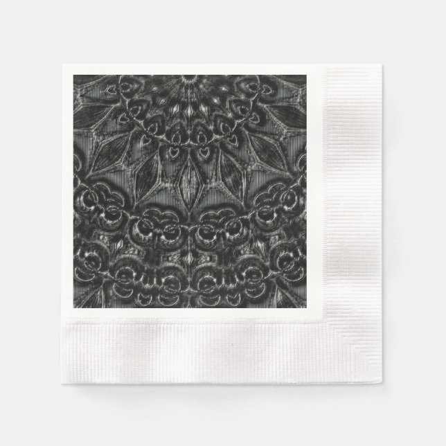Charcoal Mandala Napkins Serviette (Vorderseite)