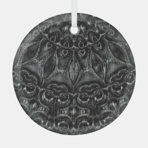 Charcoal Mandala Ornament Aus Glas