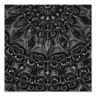 Charcoal Mandala Photo Print Fotodruck