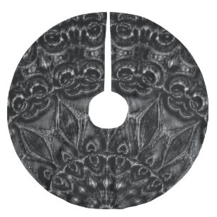 Charcoal Mandala Polyester Weihnachtsbaumdecke