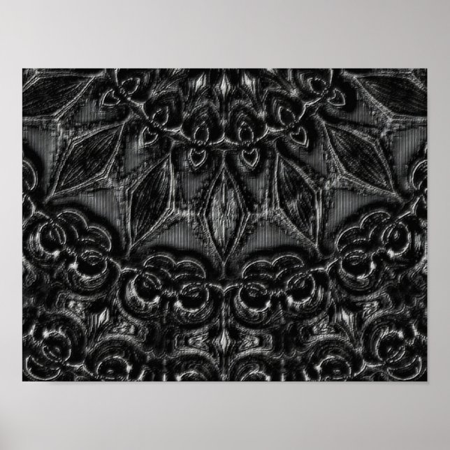 Charcoal Mandala Poster (Vorne)