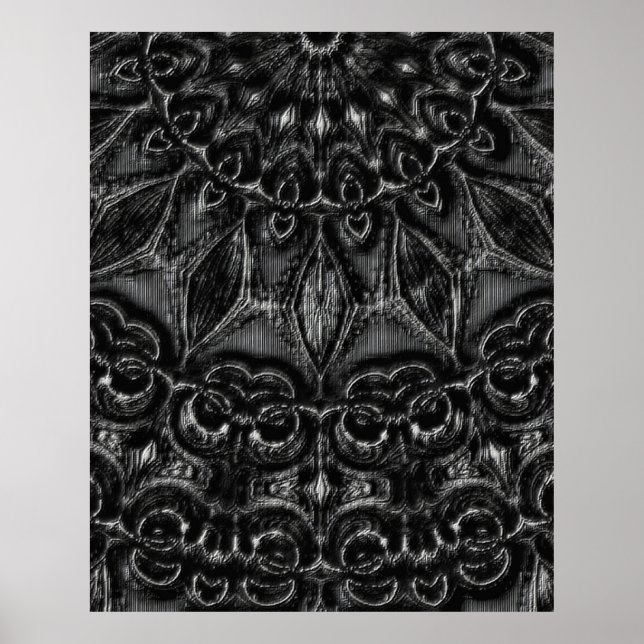 Charcoal Mandala Poster (Vorne)