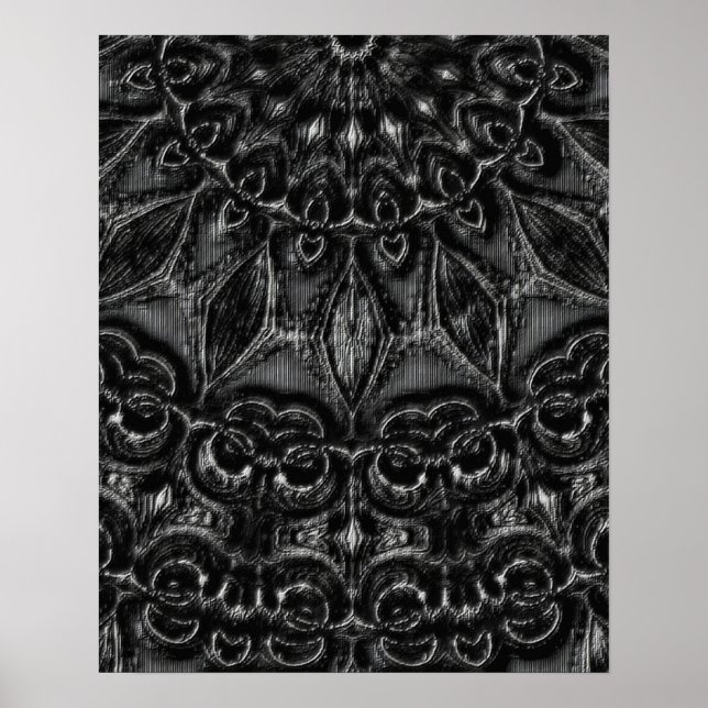 Charcoal Mandala Poster (Vorne)