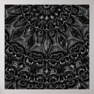 Charcoal Mandala Poster