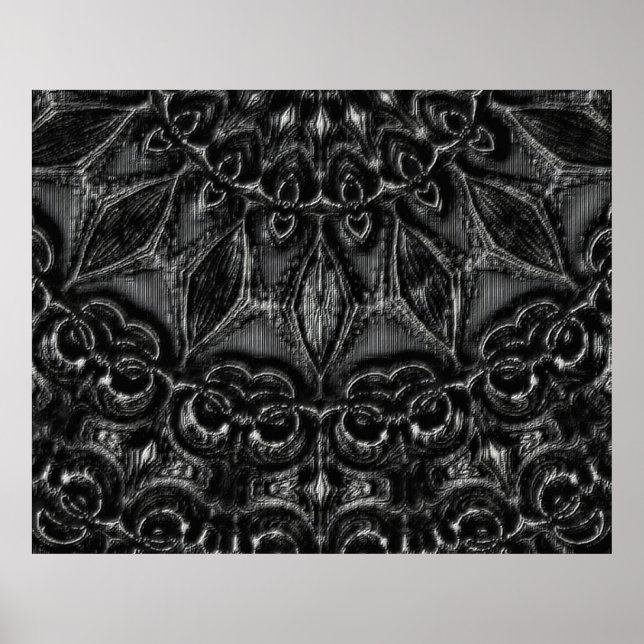 Charcoal Mandala  Poster (Devant)